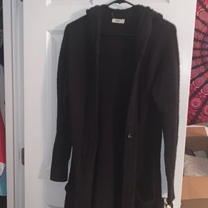 Extra long sweater; long sleeve; black